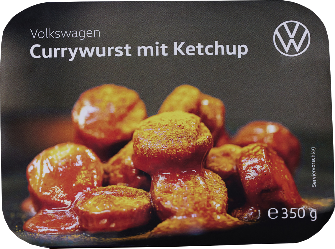 Volkswagen Currywurst mit Ketchup