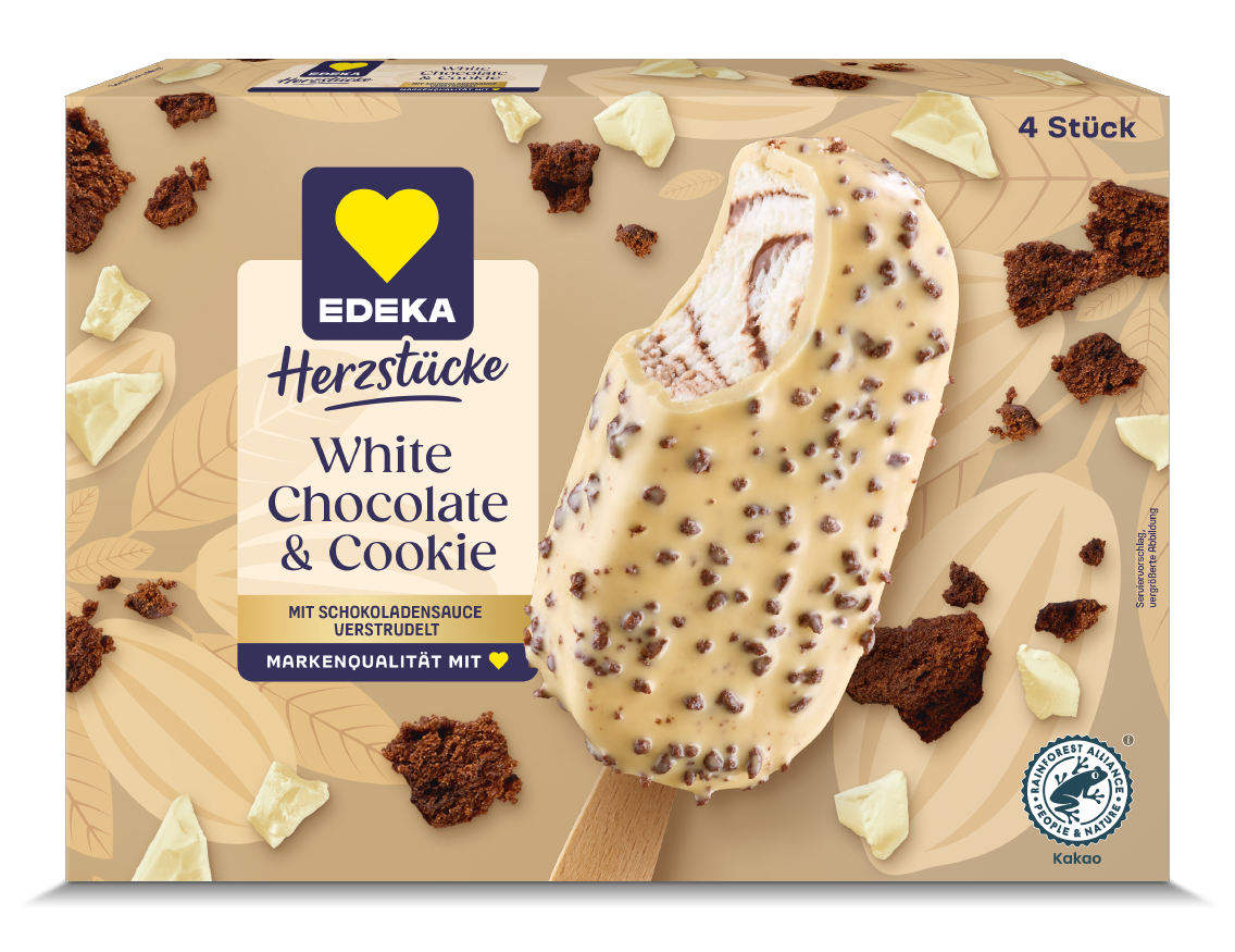 EDEKA Herzstücke White Choclate & Cookie oder Crunchy Yoghurt Raspberry