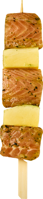 Frische Lachs-Mango-Spieße 