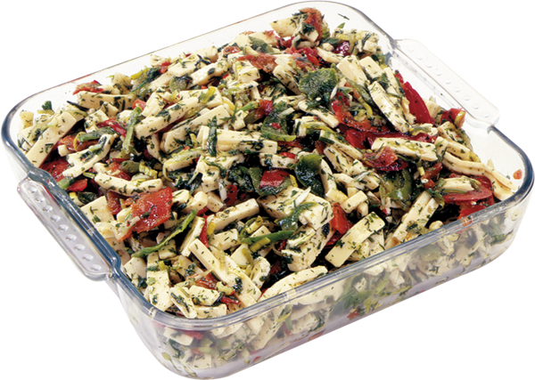 Käse-Paprika-Salat mit Lauch