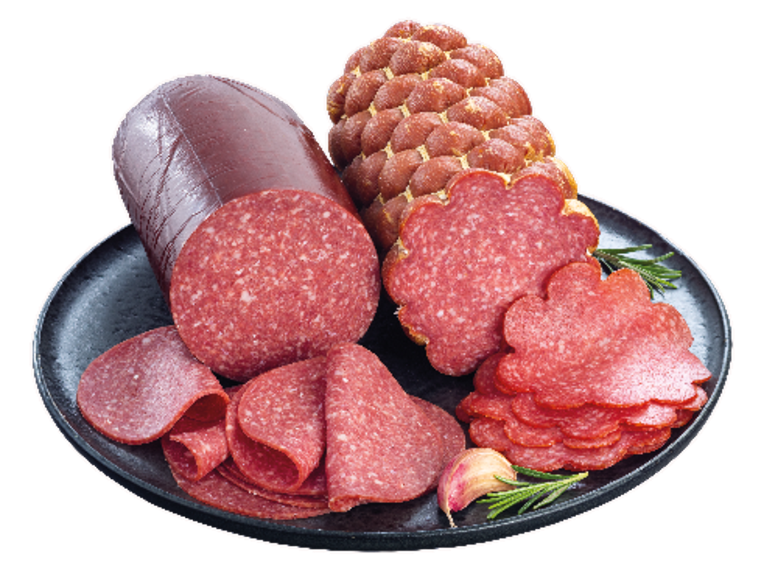 Gutfleisch Rind-Salami oder Bauerngut Truthahn-Salami
