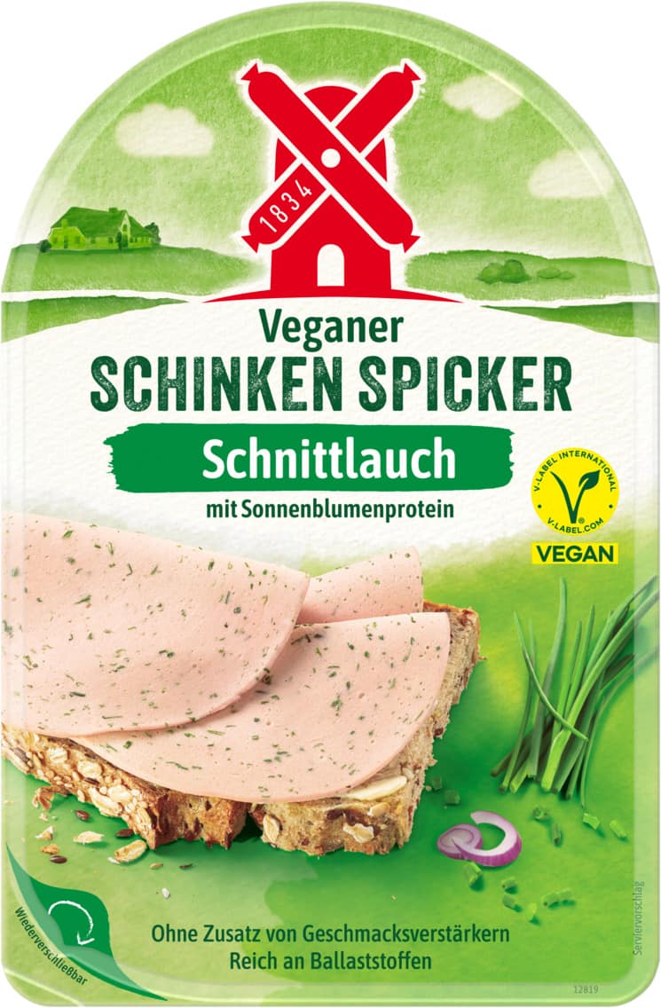 Rügenwalder Mühle veganer Schinken Spicker, Hauchgenuss, Mühlen Salami