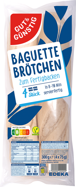 GUT&GÜNSTIG Frühstücks- oder Baguettebrötchen