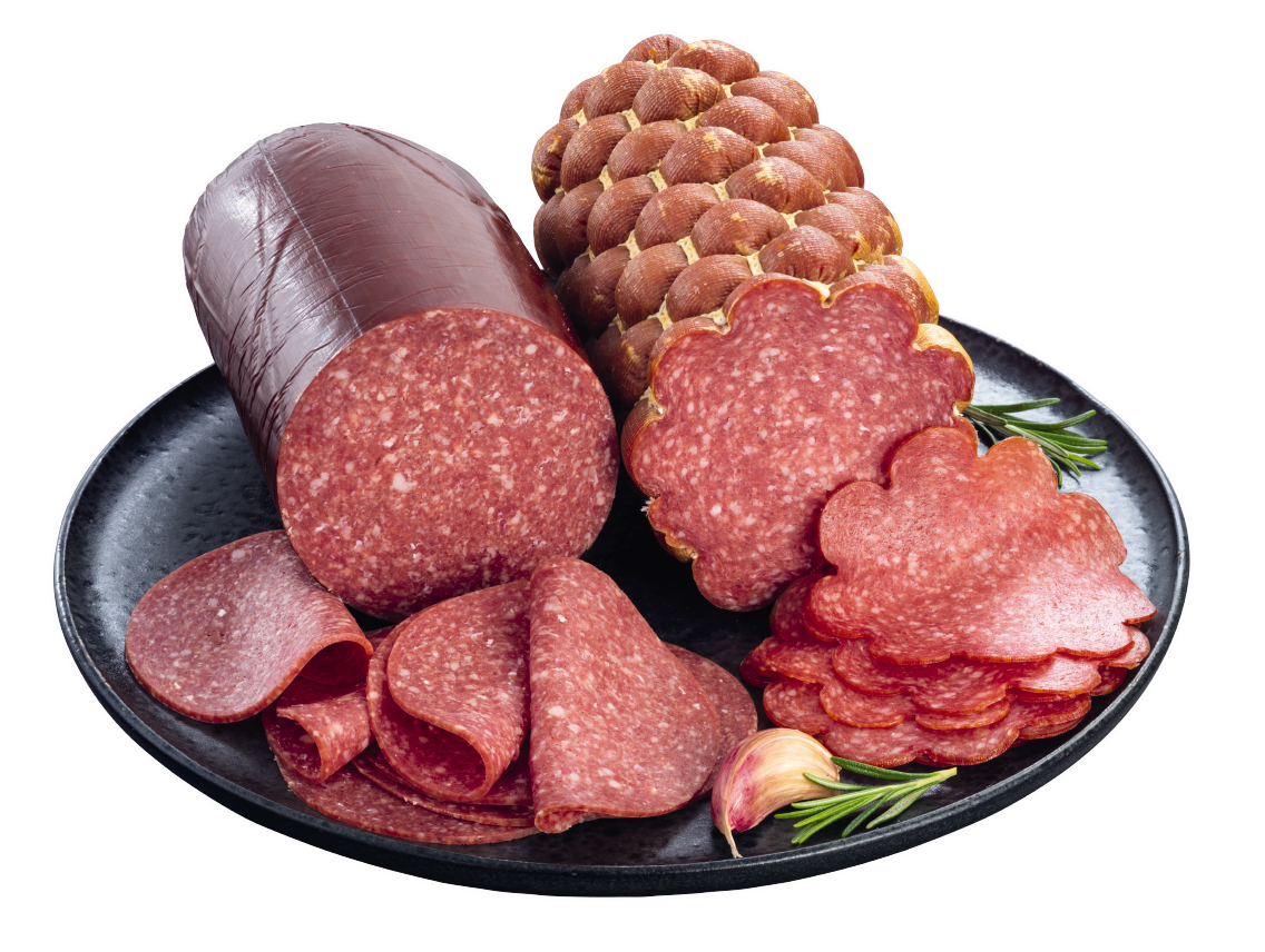 Gutfleisch Rind-Salami oder Bauerngut Truthahn-Salami