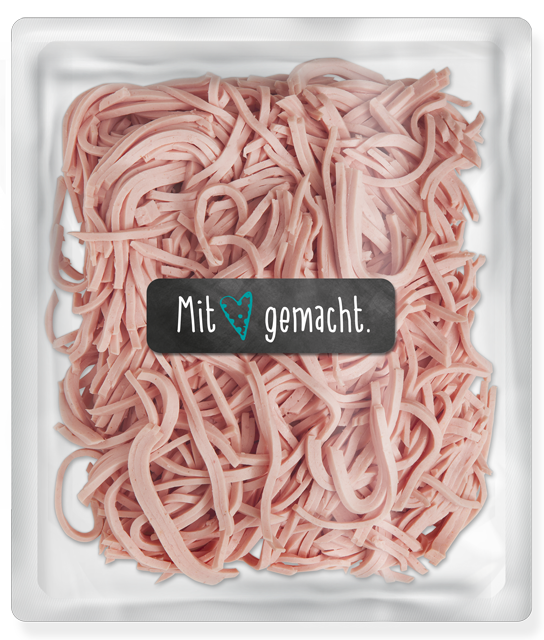 Mit Herz gemacht: Lyoner für Wurstsalat