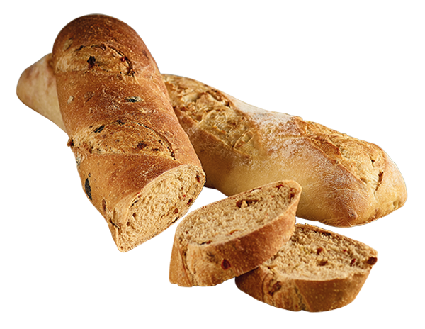 Rustikales Baguette Zwiebel oder Peperoni