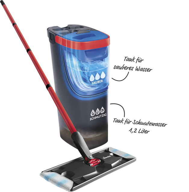 vileda Flachwischer-Set „H2PrO Flat Mop“