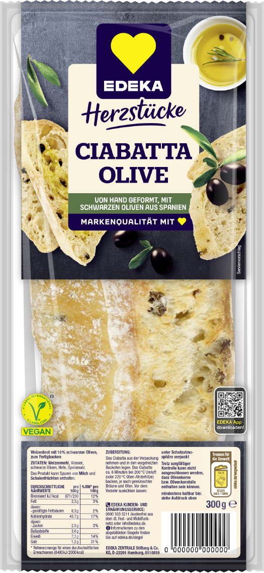 EDEKA Herzstücke Ciabatta mit Oliven