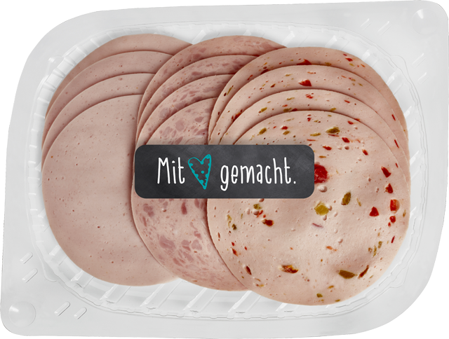 Mit Herz gemacht: Frischwurst-Aufschnitt