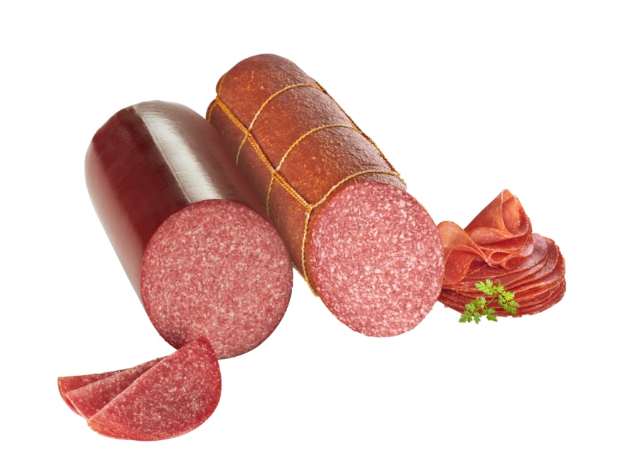 Puten-Salami 1a Extra* oder „Rein-Rind“-Salami*