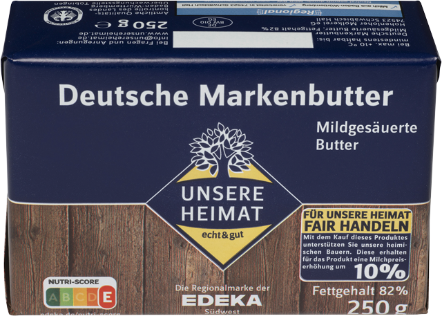 Unsere Heimat – echt & gut Deutsche Markenbutter mildgesäuert oder Süßrahmbutter