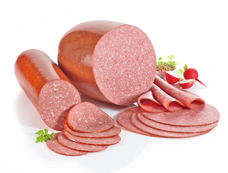 Bierwurst* in der Blase oder Kochsalami*