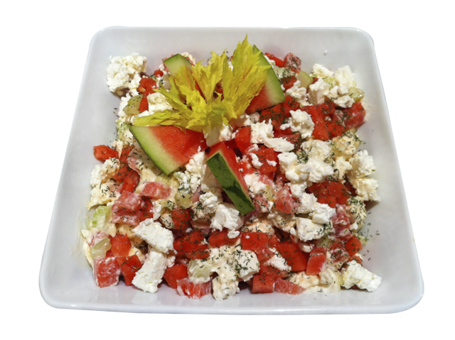 Schafskäse -Melonen-Salat