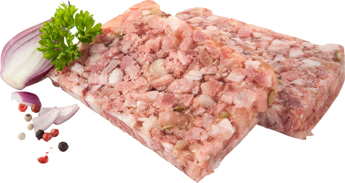 Heidesülze mit Gurkenstückchen
