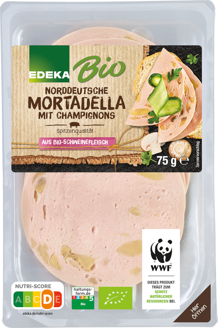 EDEKA Bio Gekochte Mettwurst oder Mortadella mit Champignons