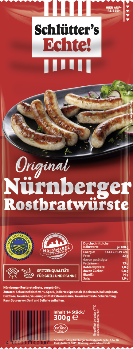 Schlütter’s Echte! Original Nürnberger Rostbratwürste