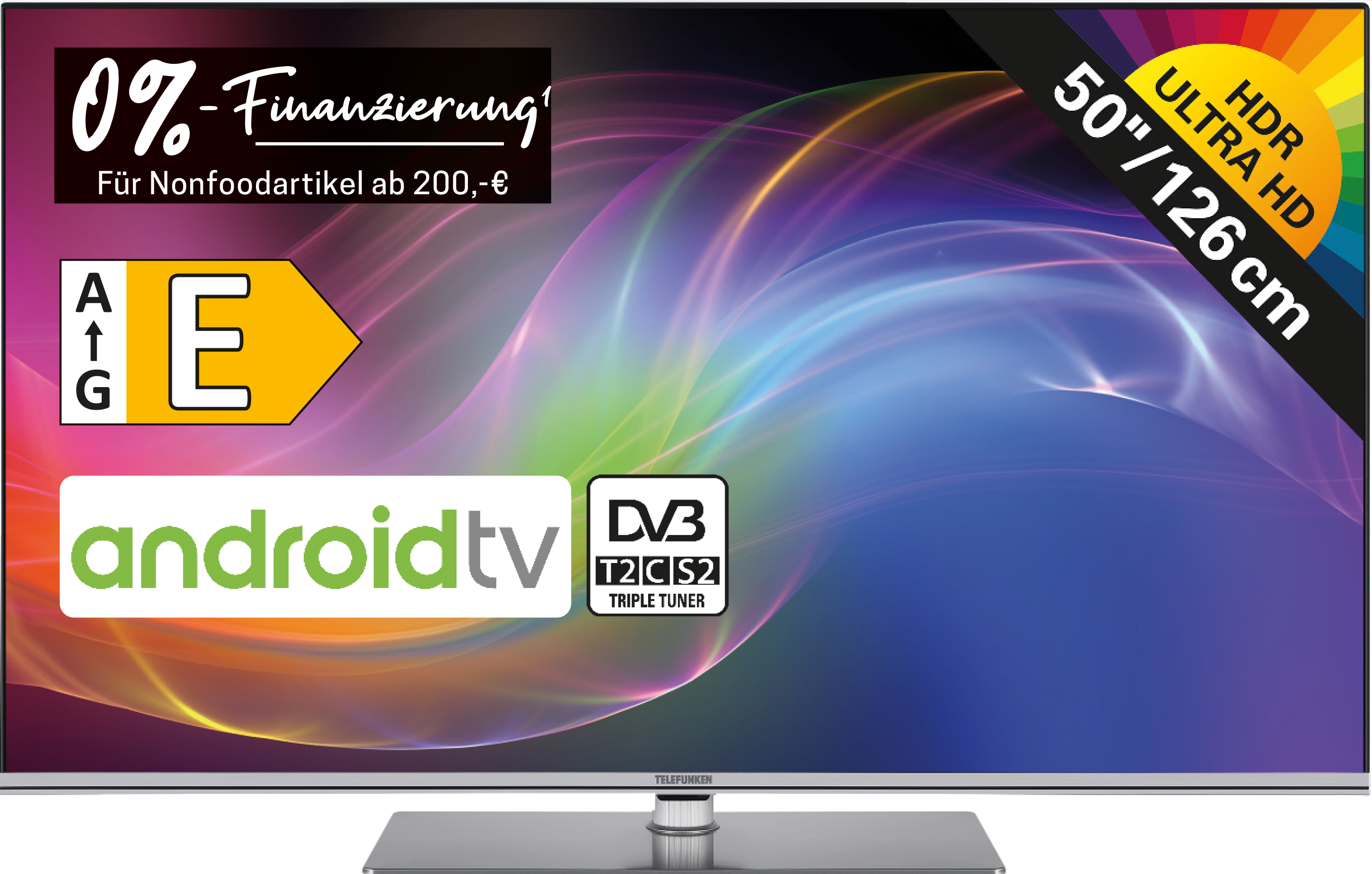 TELEFUNKEN "D50U960B2CW" 4K-UHD-TV