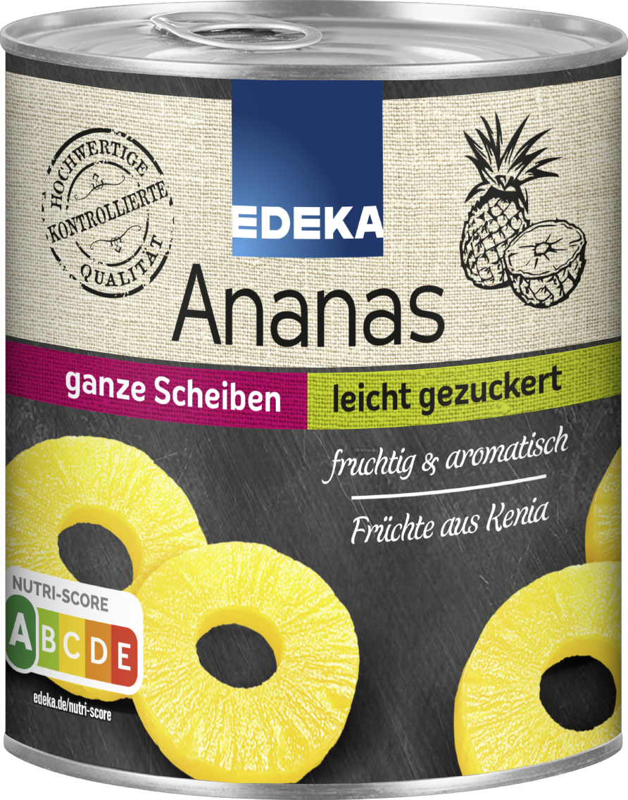 EDEKA Herzstücke Ananas Scheiben leicht gezuckert