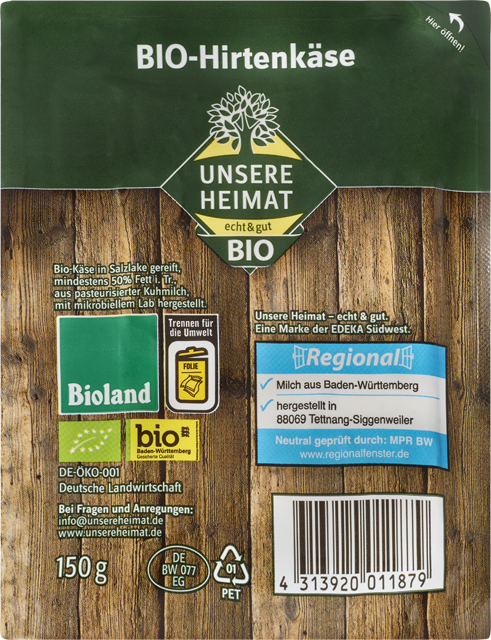 Unsere Heimat – echt & gut Bioland-Hirtenkäse