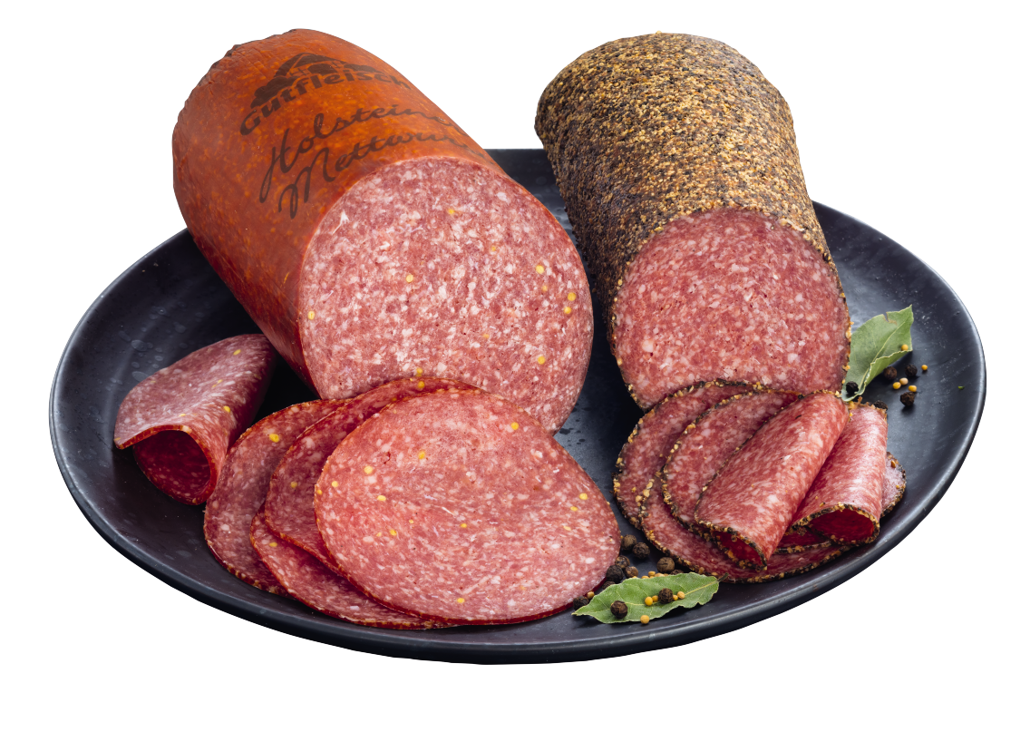 Gutfleisch Feine Mettwurst Holsteiner Art oder Pfeffersalami