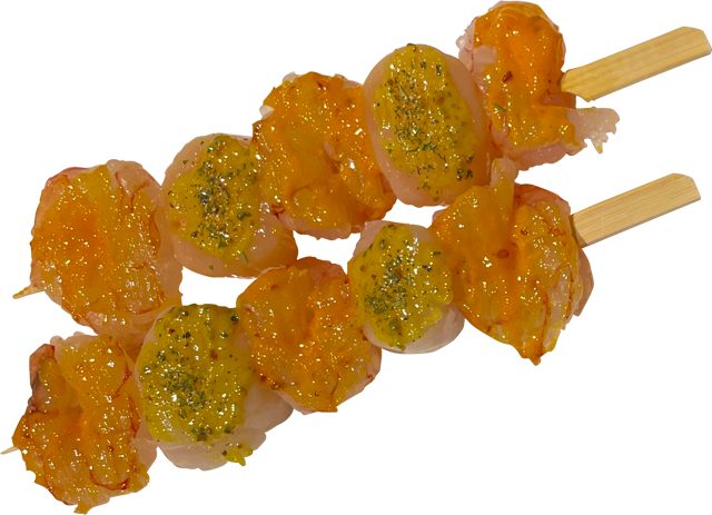 Rotgarnele-Jakobsmuschel-Spieße