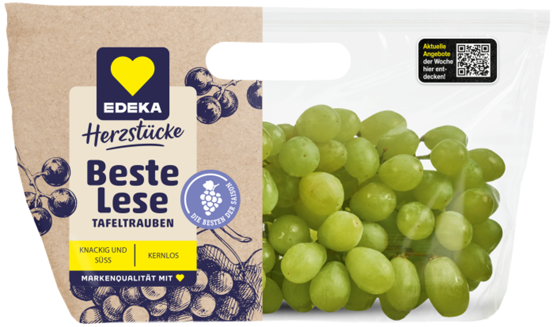 EDEKA Herzstücke Tafeltrauben hell und rot, kernlos, aus Italien, Kl.