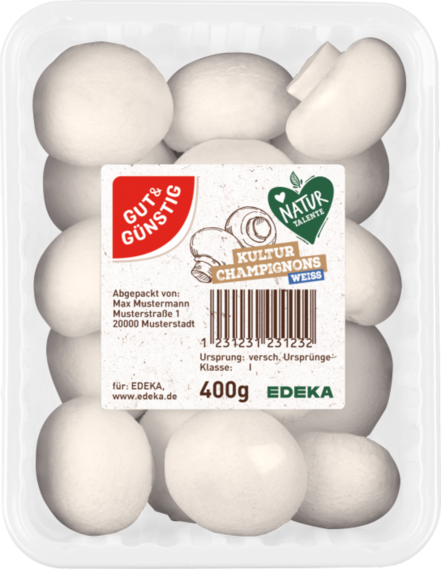 GUT&GÜNSTIG Champignons weiß aus Deutschland oder Polen