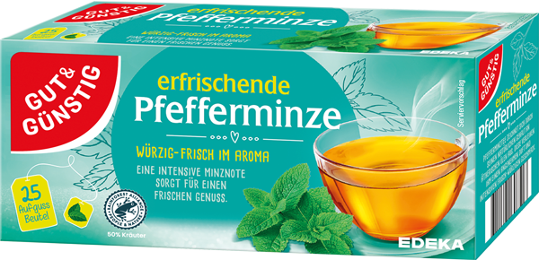 GUT&GÜNSTIG Kräutertee Kamille oder Pfefferminze