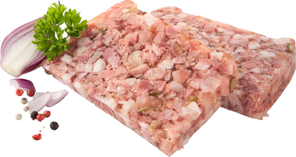Heidesülze mit Gurkenstückchen
