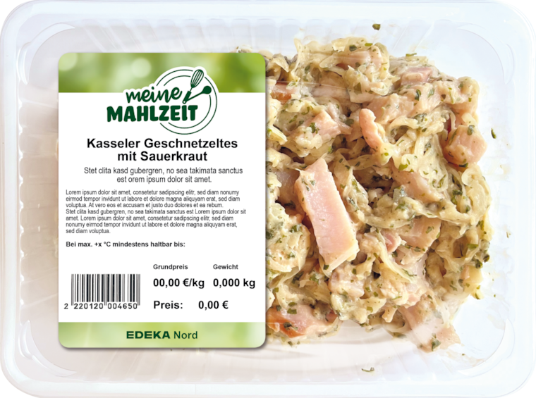 Meine Mahlzeit Kasseler-Geschnetzeltes mit Sauerkraut