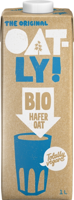 Oatly! Barista oder Hafer-Drink, auch Bio, frisch oder haltbar, Aufstrich pflanzlich oder Oatgurt