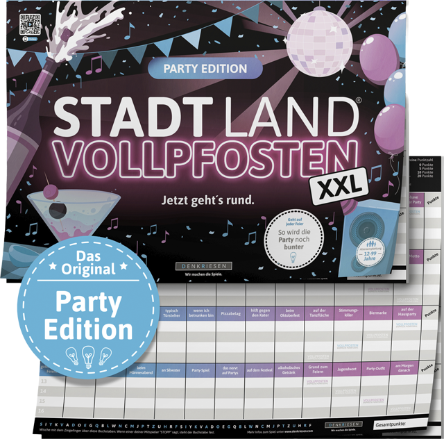 DENKRIESEN Stadt, Land, Vollpfosten „Party und Feiern“