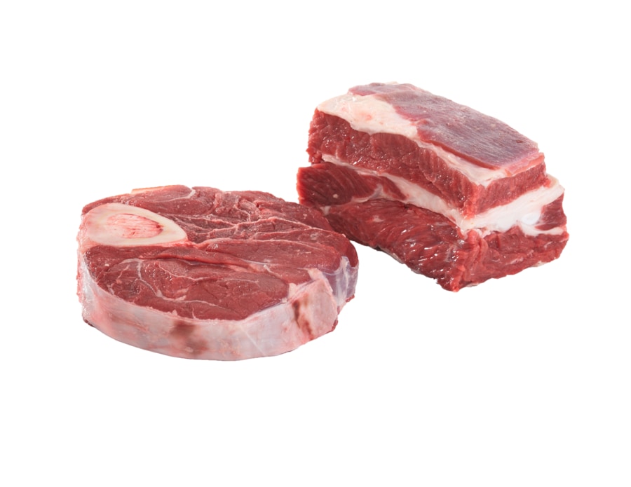 Jungbullen-Suppenfleisch* oder -Beinscheiben*
