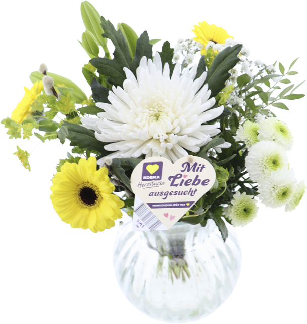 Ab Mittwoch in Märkten mit Blumenabteilung: EDEKA Herzstücke Floristenstrauß