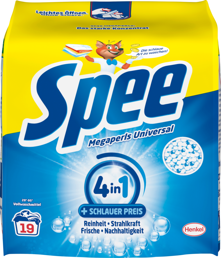 Spee oder Weißer Riese Megaperls, Gel oder Caps