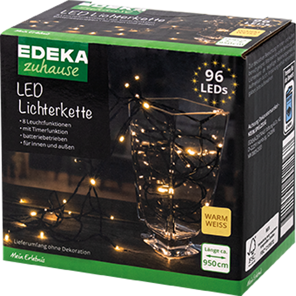 EDEKA zuhause Lichterkette warmweiß oder bunt 96 LED