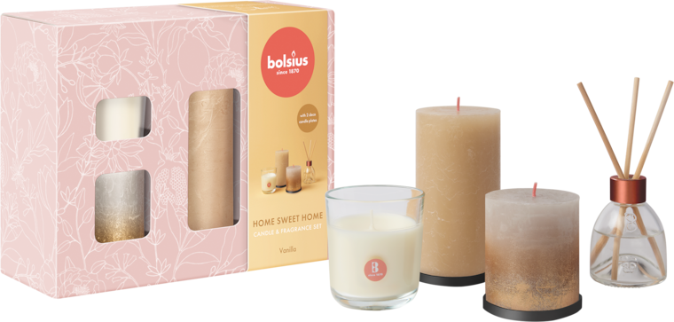 bolsius "Home Sweet Home" Kerzen-Geschenk-Set