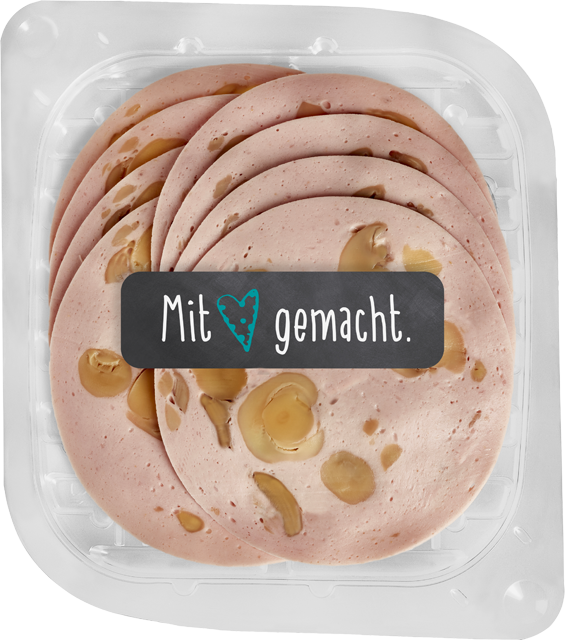 Mit Herz gemacht: Mortadella mit Champignons