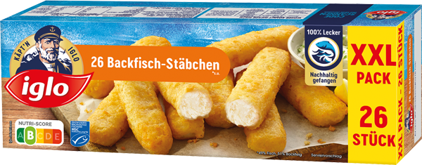 Iglo Backfischstäbchen oder Ofen-Backfisch XXL