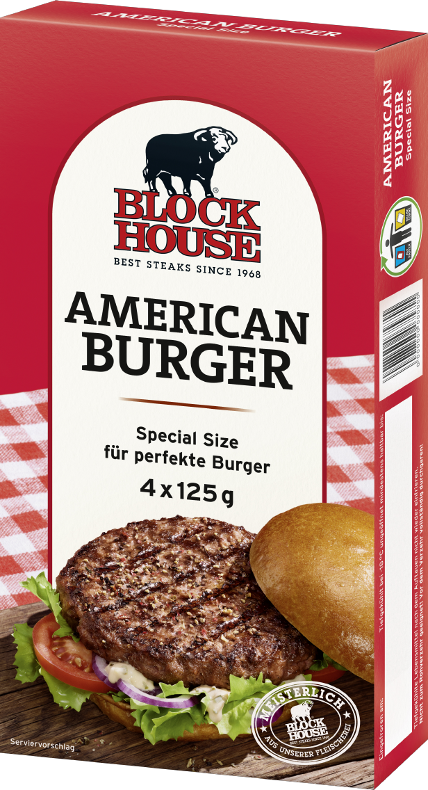 Block House American, Angus, Cheese, Block, Regional oder Bio Burger