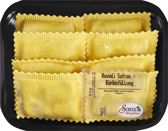 Ravioli mit Safran-Kürbisfüllung  