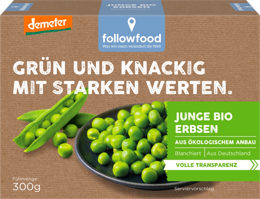 demeter followfood Junge Bio-Erbsen,