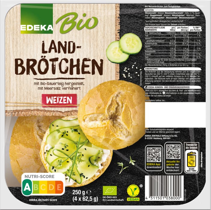 EDEKA Bio Land-Brötchen