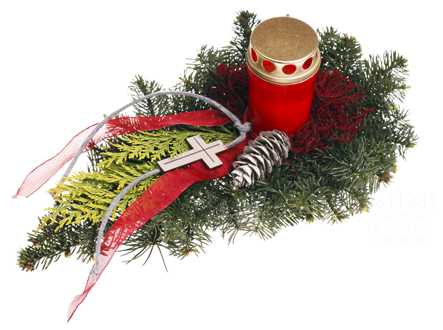 ¹Grabgesteck Nobilis mit Grablicht