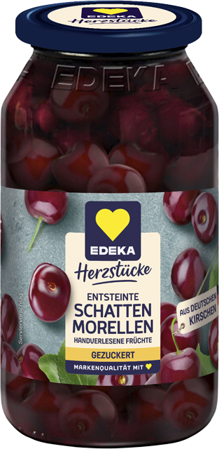3 Gläser EDEKA Herzstücke Schattenmorellen 