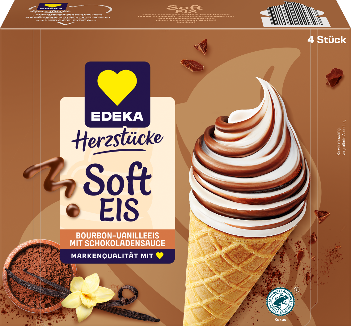 EDEKA Herzstücke Soft Eis Vanille Schoko oder Vanille Erdbeer
