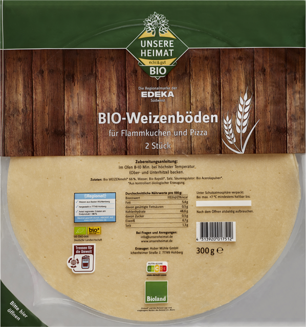 Unsere Heimat – echt & gut Bioland-Weizenböden