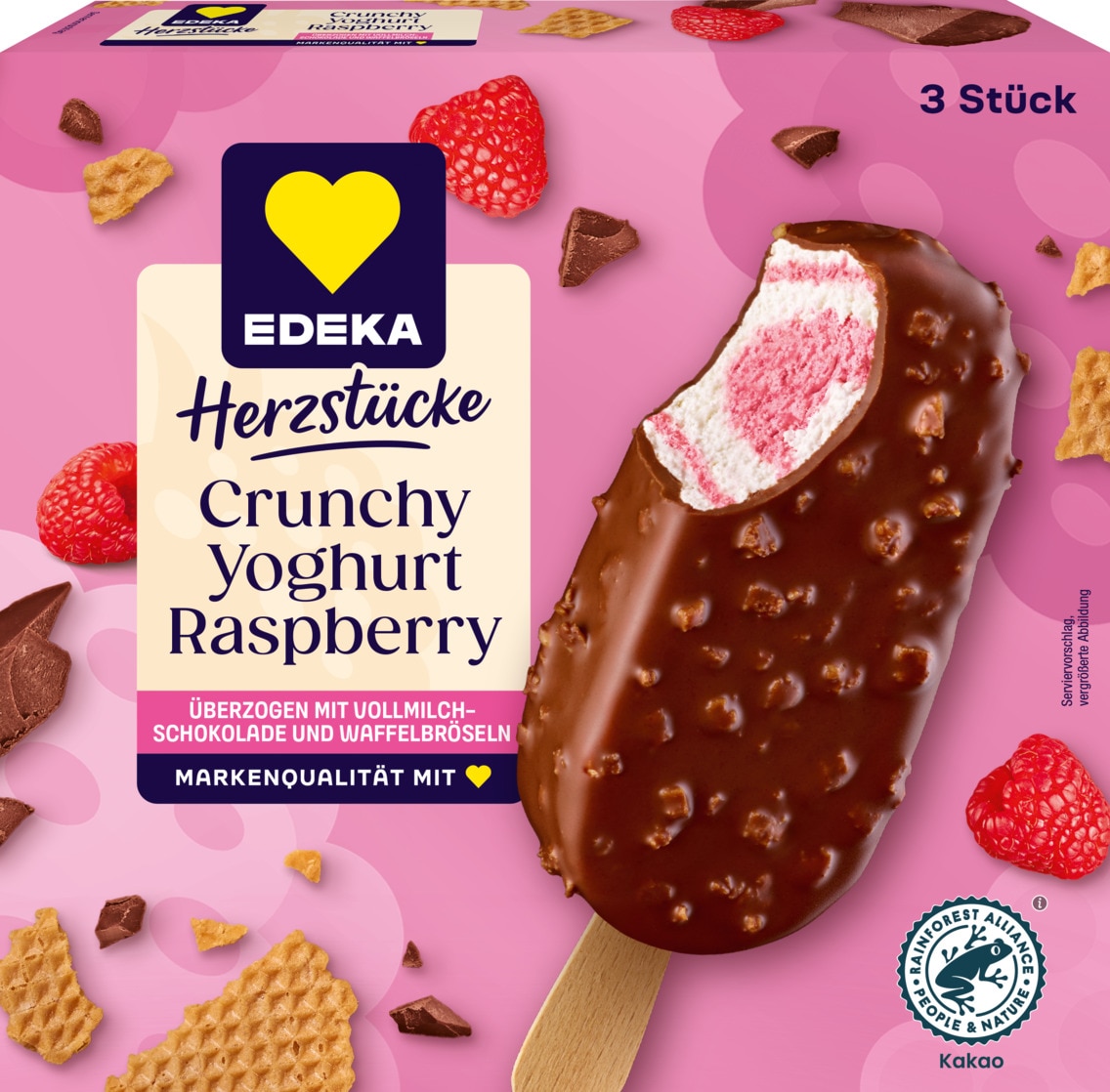 EDEKA Herzstücke Crunchy Youghurt Raspberry Eis