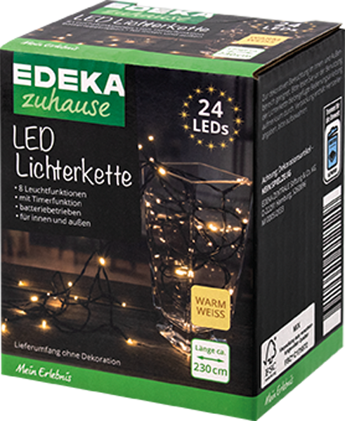 EDEKA zuhause Lichterkette warmweiß oder bunt 24 LED