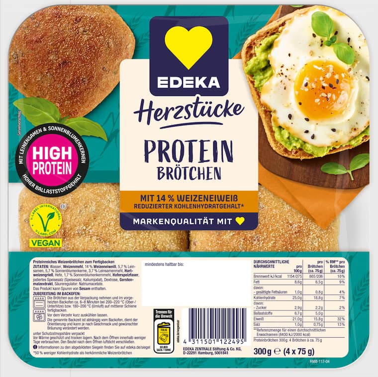 EDEKA Herzstücke Proteinbrötchen
